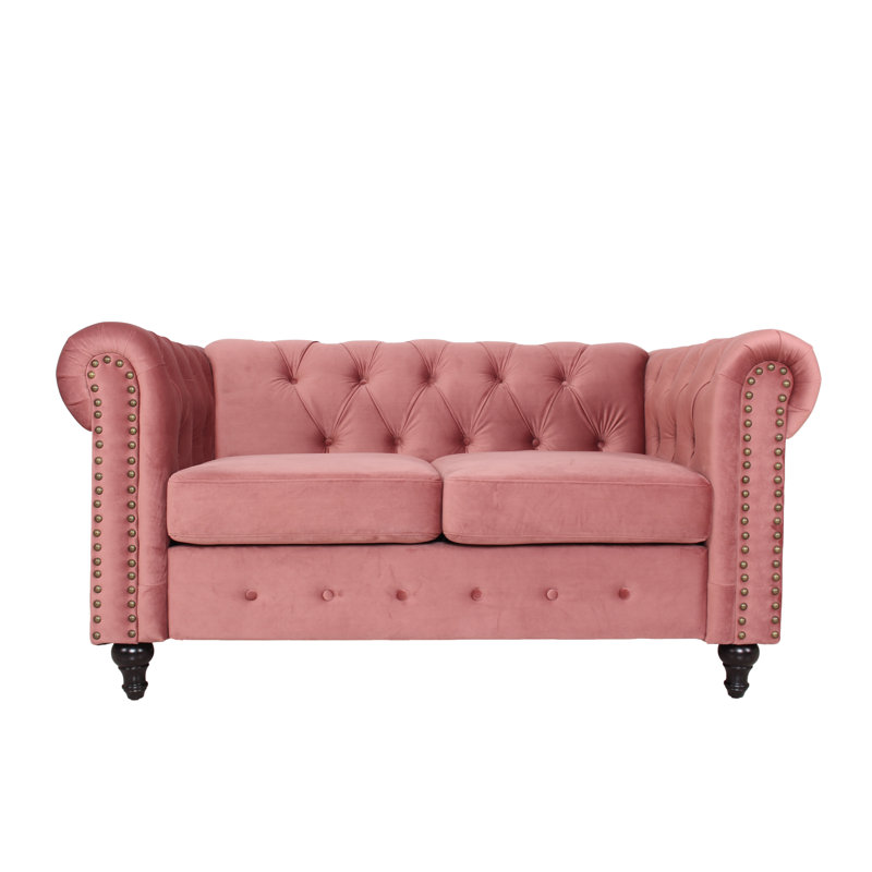 Grise Upholstered Arm Sofa, Smoky Rose Velvet
