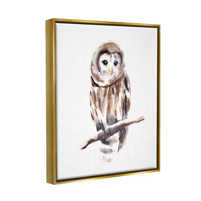 Élégant hibou perché à l'aquarelle par Annie Warren - Peinture sur toile