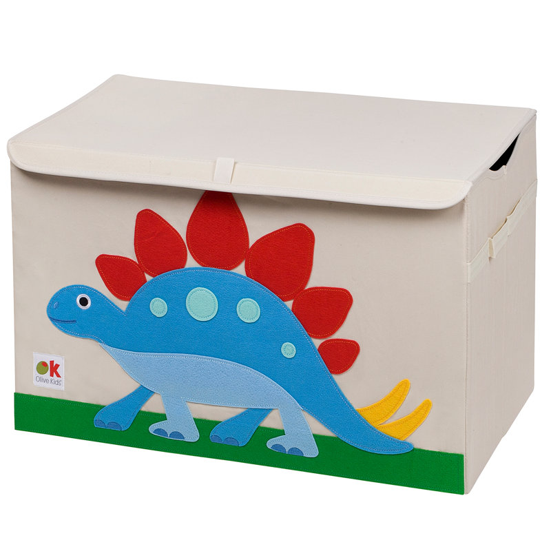 Coffre à jouets en tissu pour enfants Wildkin - Boîte de rangement robuste avec poignée pour jouets et fournitures - Dinosaur Land