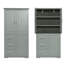 Armoire de rangement haute et large avec portes pour bureau de salle de bain, trois tiroirs-1220214554
