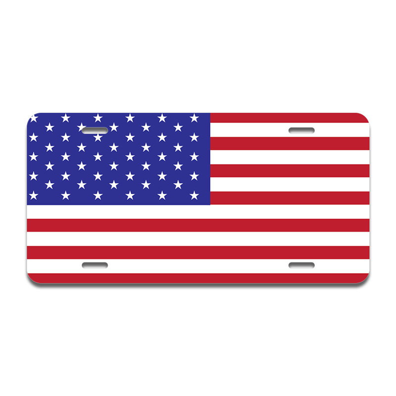 Cadre en aluminium avec plaque drapeau des États-Unis