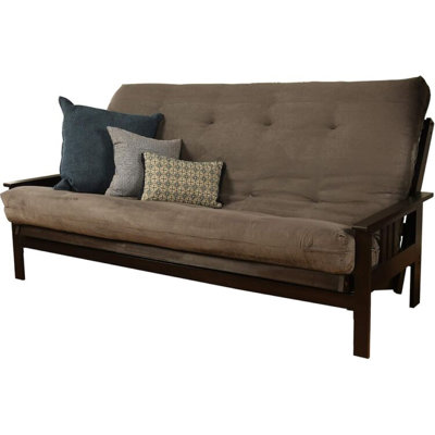 Monterey Queen Futon Frame with Mattress - Futon Frame Set with Mattress, Foldable Futon Frame with Sturdy Wood Build, Living Room Futon Frame with Ma