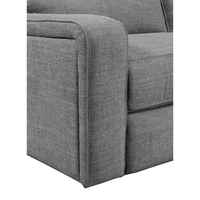 Canapé modulaire inclinable de 123 po Adore, 100 % polyester gris