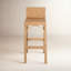 Serienna Blue & White Rattan Low Back Counter Stool-1670048050-1653777190