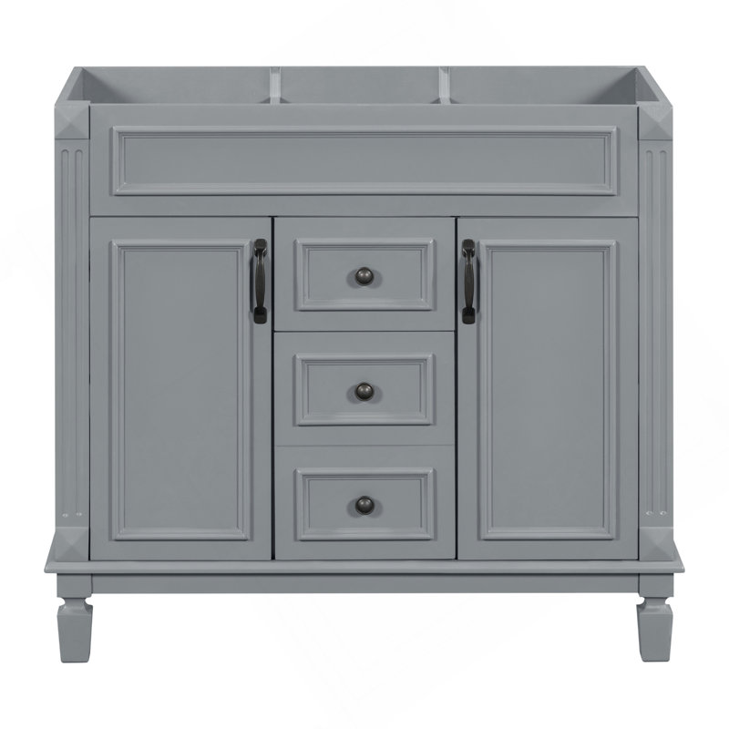 Meuble-lavabo 36 po sans lavabo supérieur, armoire seulement, armoire de rangement moderne avec 2 portes à fermeture douce et 2 tiroirs