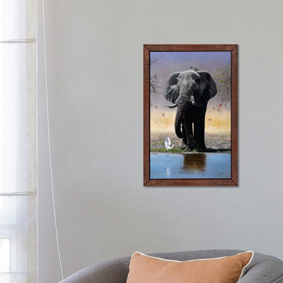 Elephant, Egret & Carmines by Pip McGarry - Print on Canvas