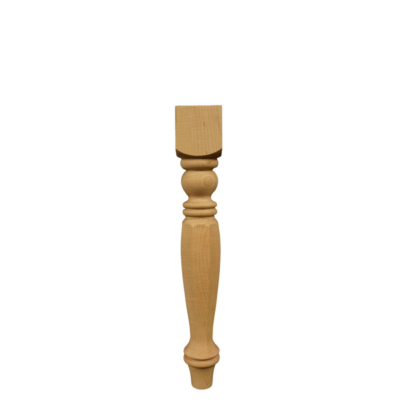 18'' Beige Unfinished Rubberwood Traditional Post