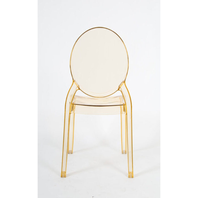 Resin Oval Back Armless Sophia Chair by Chivari, 3 Chair Bundle by Chivari, Gold