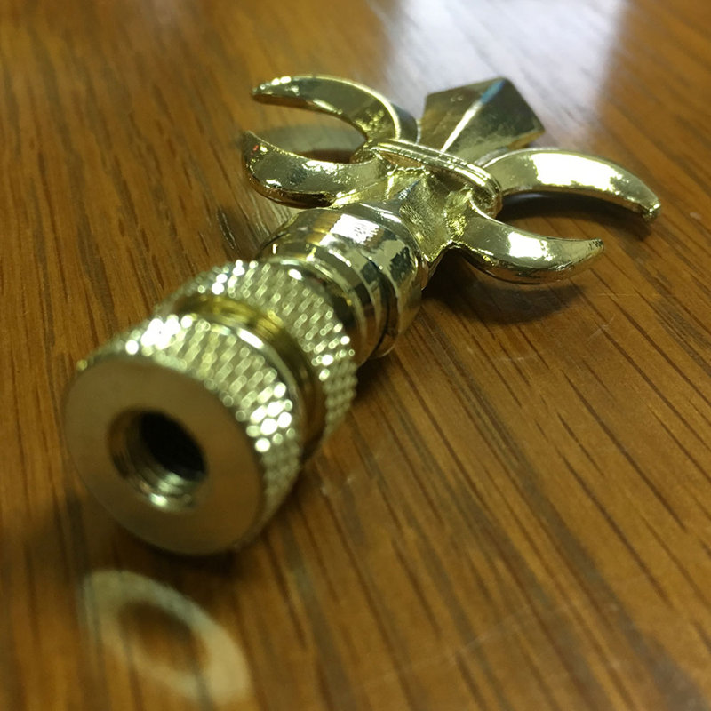 Fleur De Lis Lamp Finial, Polished Brass