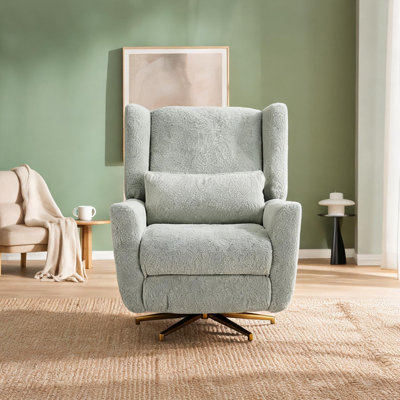 Fauteuil inclinable à oreilles avec structure en métal et design réglable, pivotant à 360°