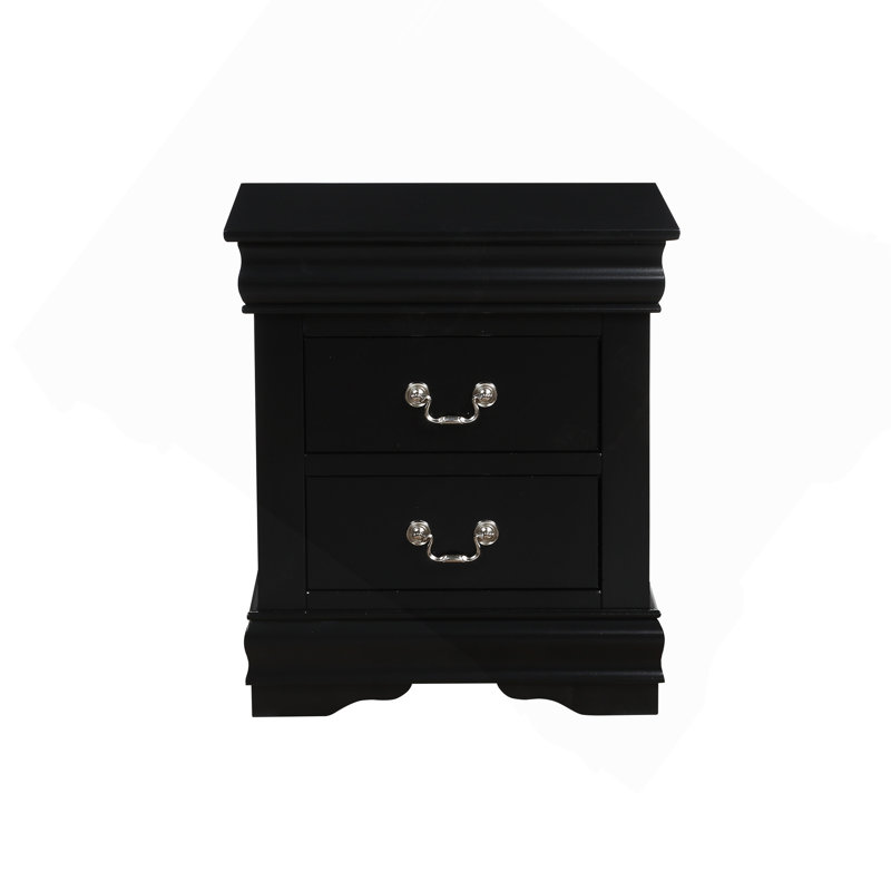 Black Finish Nightstand, Black