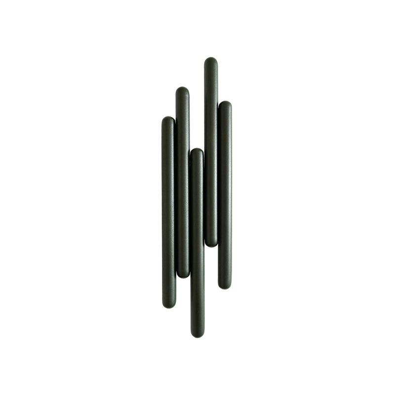 Aluminium Wall 3 - Hook Wall Mounted Coat Rack, Green