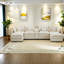 Canapé d'angle moderne en forme de U avec console de rangement, canapé en chenille pour salon familial-651938807