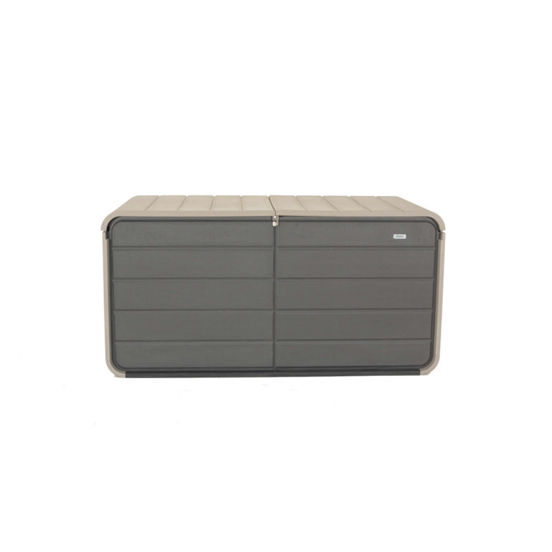 Coffre de terrasse en plastique 260 gallons, Beige, 33.85" H x 68.11" W x 32.28" D