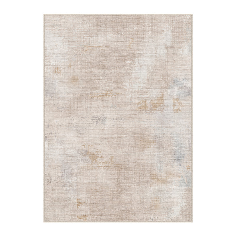  Tapis abstrait lavable en machine avec envers antidérapant pour le salon Lunova, Rectangulaire 3 pi x 5 pi