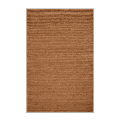 Tapis brun uni lavable à la machine