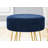 14" Velvet And Gold Round Ottoman-523256260