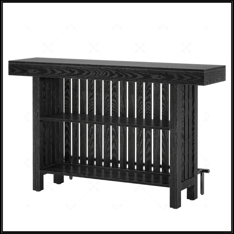 Mini table de bar à 2 niveaux avec repose-pieds