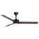 Jecori 52" 3-Blade Matte Black LED Standard Ceiling Fan with Remote Control and Light Kit Included