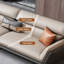Canapé modulaire kaki en cuir véritable-776893378-776893379