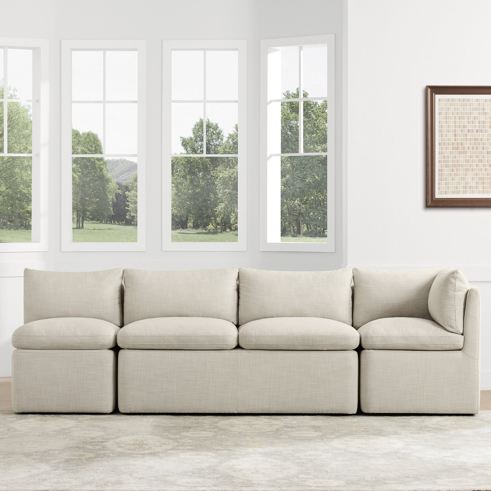 Alayaa 55" Linen Storage Dining Bench, Effie Linen