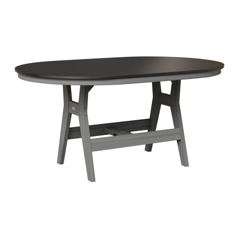 Table de bar berlinoise Berlin, H 38,87 po x l 64 po x P 44 po, Bois flottant gris, Noir martelé