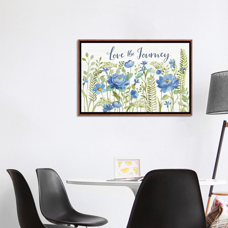 «Botanical Blue II» par Silvia Vassileva - impression d'art graphique, H 26 po x l 40 po x 1,5 po, Classic Wood Framed