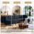 6 - Piece Upholstered Navy Tufted Corduroy Modular Sectional with Pillow Back and Two Removable Flip-Tray Top Storage Ottoman-1545839904