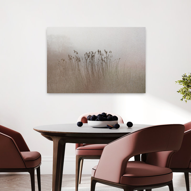 Art mural contemporain abstrait "Reeds in the Mist", H 36 po x l 24 po