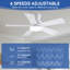 Ventilateurs de plafond encastrés 5 pales 41 "/ 46" avec lumières et télécommande / application-1712531792-1712531789