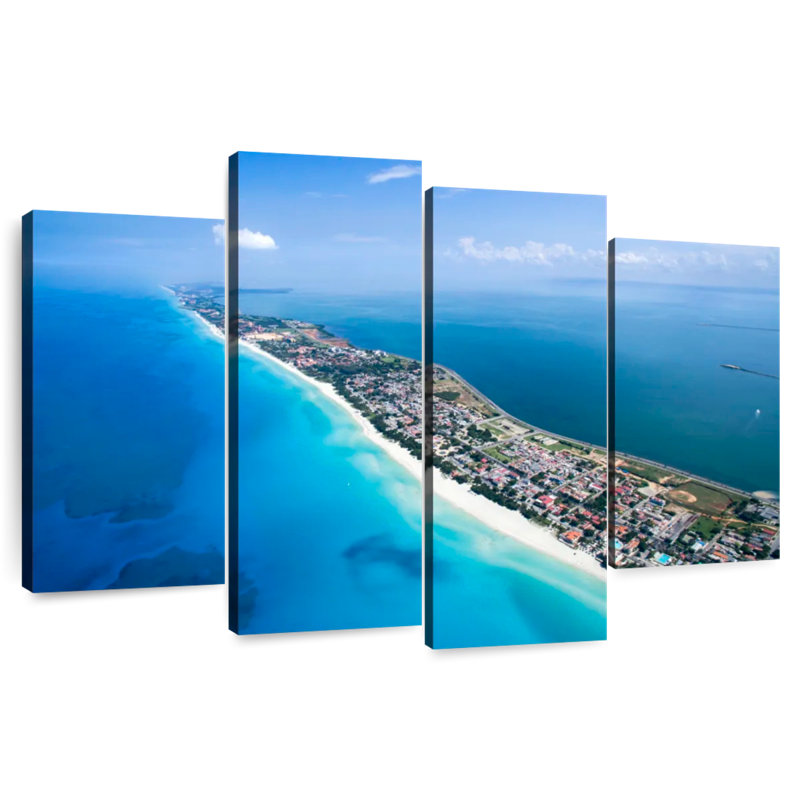Vue aérienne de l'île Gillard Varadero, H 22 po x l 36 po