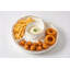 Bol de service rond en porcelaine blanche pour croustilles et sauces, avec bordure dorée, collection Portofino pour recevoir à table