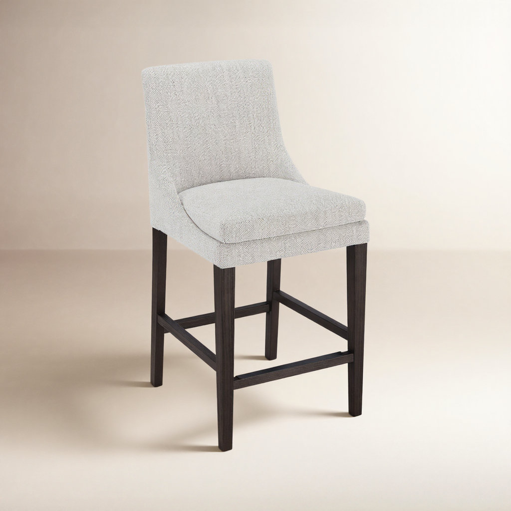 Niara " Bar Stool, Prestige Ivory Basketweave, Bar Stool (30” Seat Height)