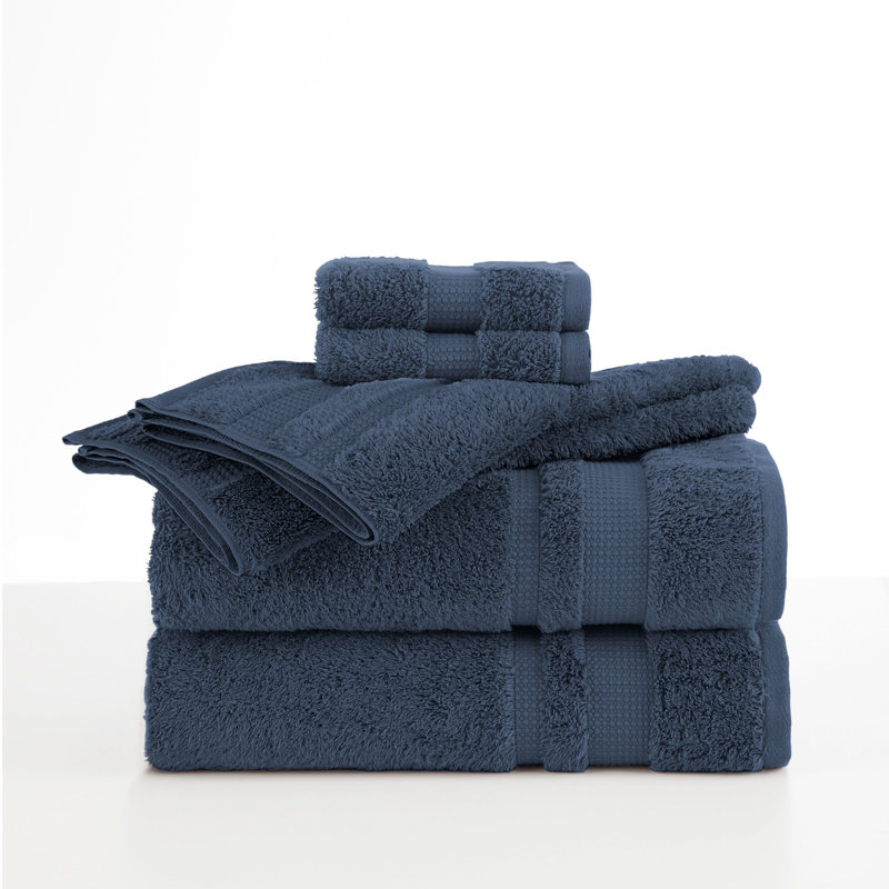 Casswell 6-Piece Cotton Towel Set, Navy Blue