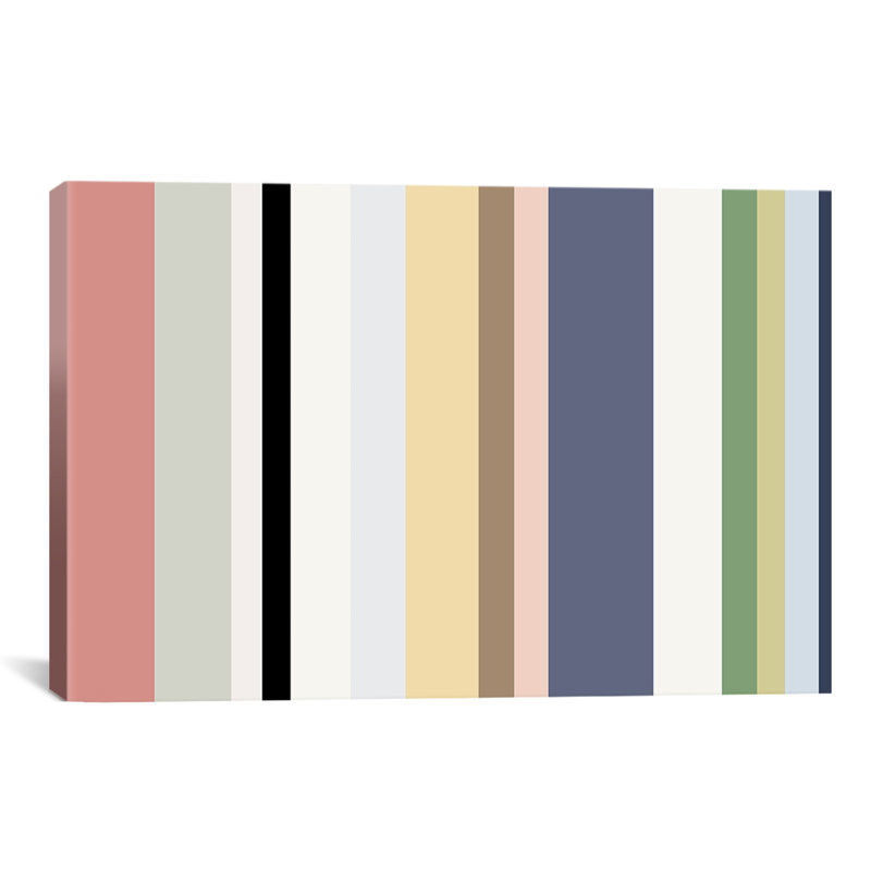 Falsterbo «Striped Baby Pastel» - Impression sur toile tendue, H 12 po x l 18 po x P 1,5 po, Toile tendue, Pas de tapis