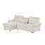 Canapé-lit modulaire convertible 95 po avec méridienne de rangement, dossier escamotable avec 2 porte-gobelets, accoudoirs arqués avec garniture cloutée, tissu en polyester tricoté chaîne, structure en bois d'acacia