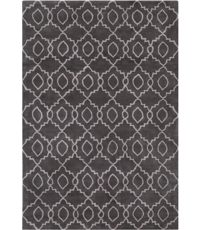 Tapis intérieur en laine gris touffeté à la main Stella, Rectangle 5 pi x 7 pi 6 po