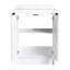 Meuble-lavabo autoportant de 48 po avec lavabo en résine, 2 espaces de rangement, charnières à fermeture douce, contreplaqué blanc brillant, bacs Scheme