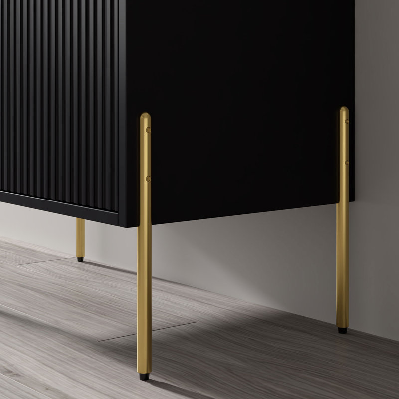 Ensemble de meuble-lavabo simple 24 po Lameika, Gris anthracite, Or