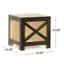 Bois de manguier avec garniture de canne - 16 po x 16 po et tabouret d'élégance naturelle