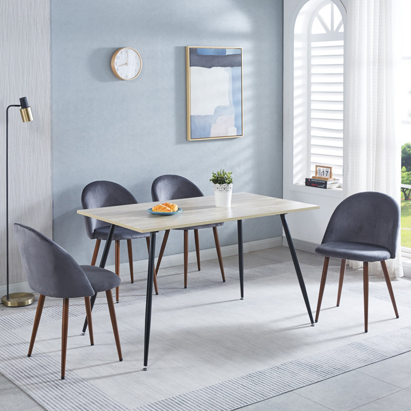 Ensemble de salle à manger rectangulaire L 31,4 po x l 51,1 po Meilani, gris, En bois