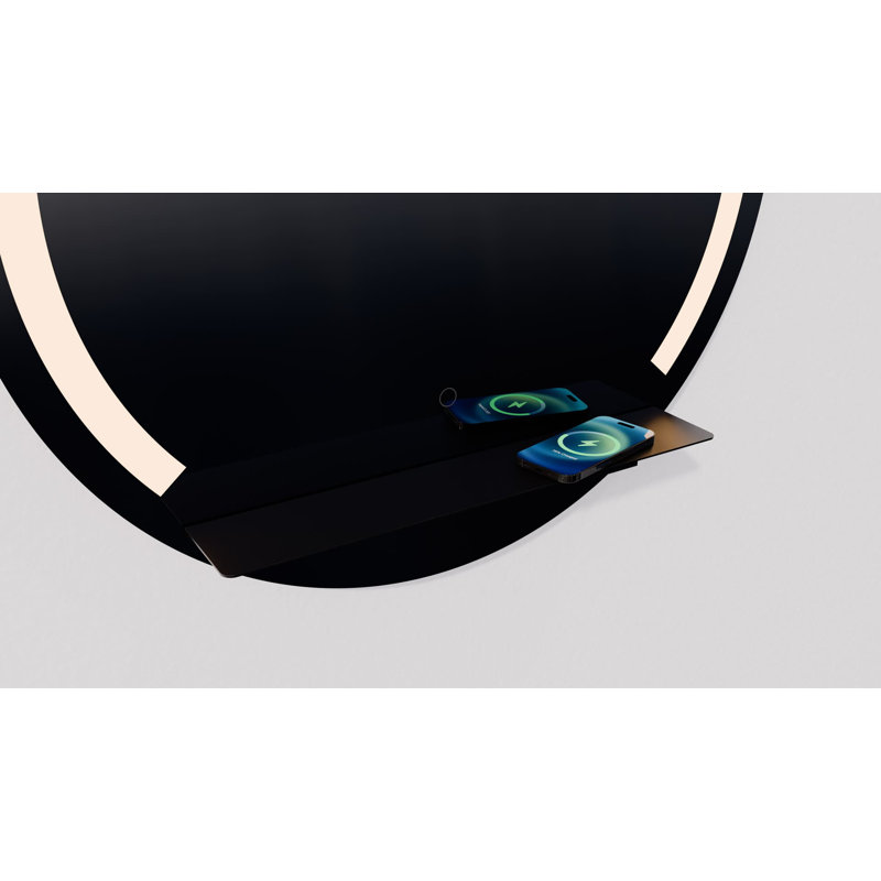 SKYLIGHT 36" DIA LED MIRROR - BK, 30" x 30"