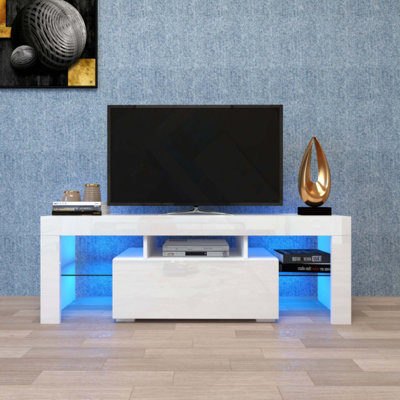 Entertainment TV Stand, Large TV Stand TV Base Stand With LED Light TV Cabinet