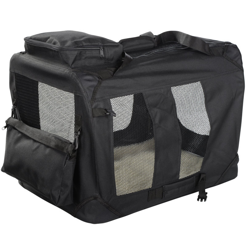 Chorley Collapsible Soft-Sided Crate with 1 Door, Extra Large (58 cm H x 56 cm W x  81 cm L), Black
