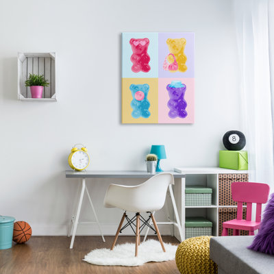 Zoomie Kids Pop Style Candy Bears Canvas Wall Art Design By Daphne Polselli