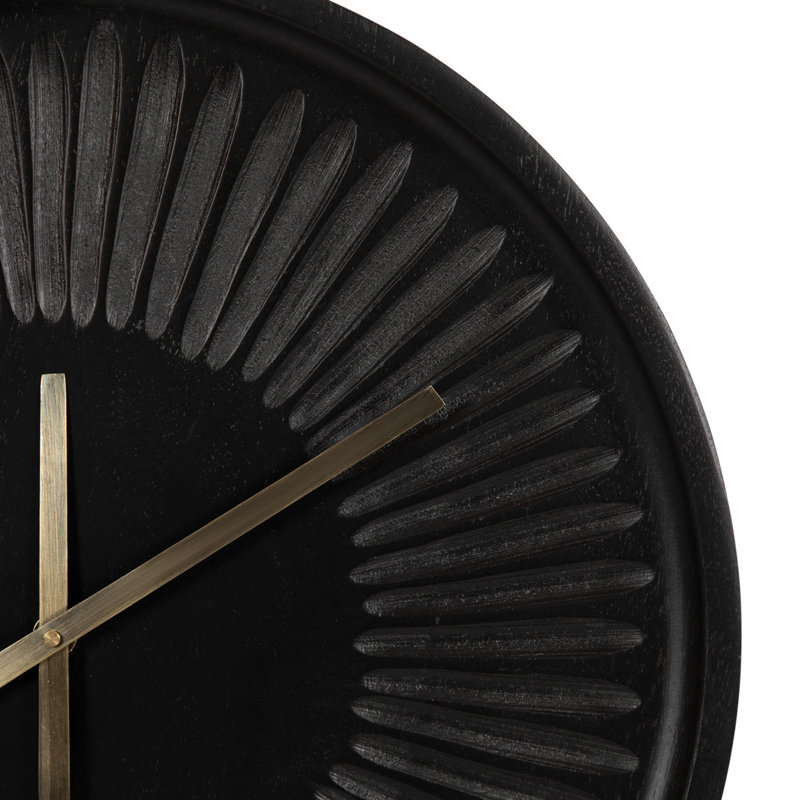 Horloge en bois sculpté, Noir, noir, noir, noir