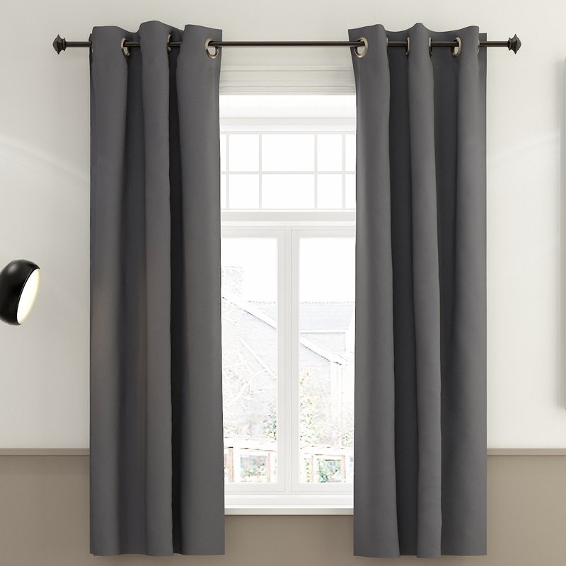 Mileti Blackout Sliding Panel Pair, Dark Gray, 42" W x 84" L