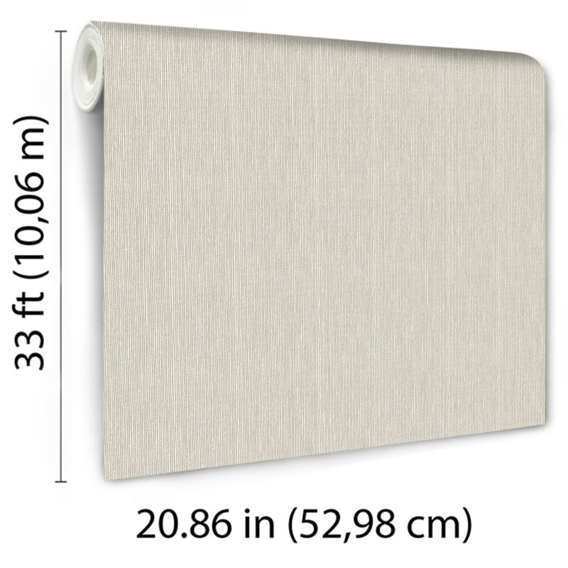 Papier peint gris Rafia Grasscloth, Crème, crème