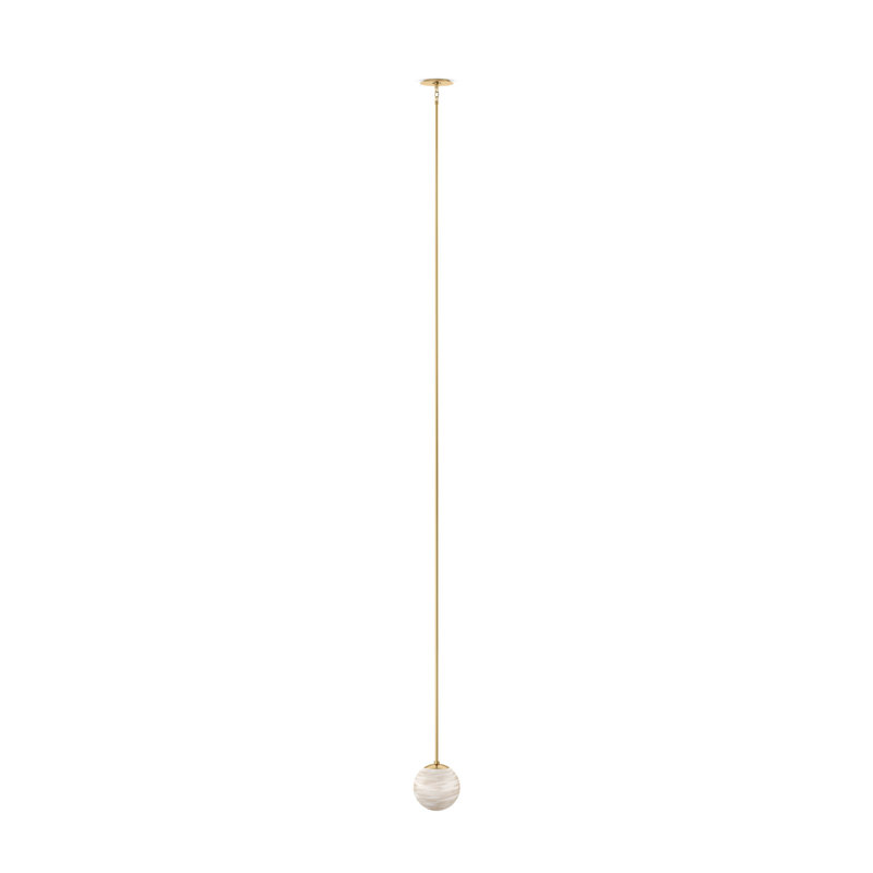 Marbled Globe 1 - Light Pendant, Burnished Brass, 7.87" H x 7.87" W x 7.87" D