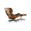 Dessus en cuir fleur noir, chaise longue et repose-pieds de style Mid-Century, conception moderne de chaise classique, support de base robuste pour bureau d'étude de salon, noyer, rehausse
